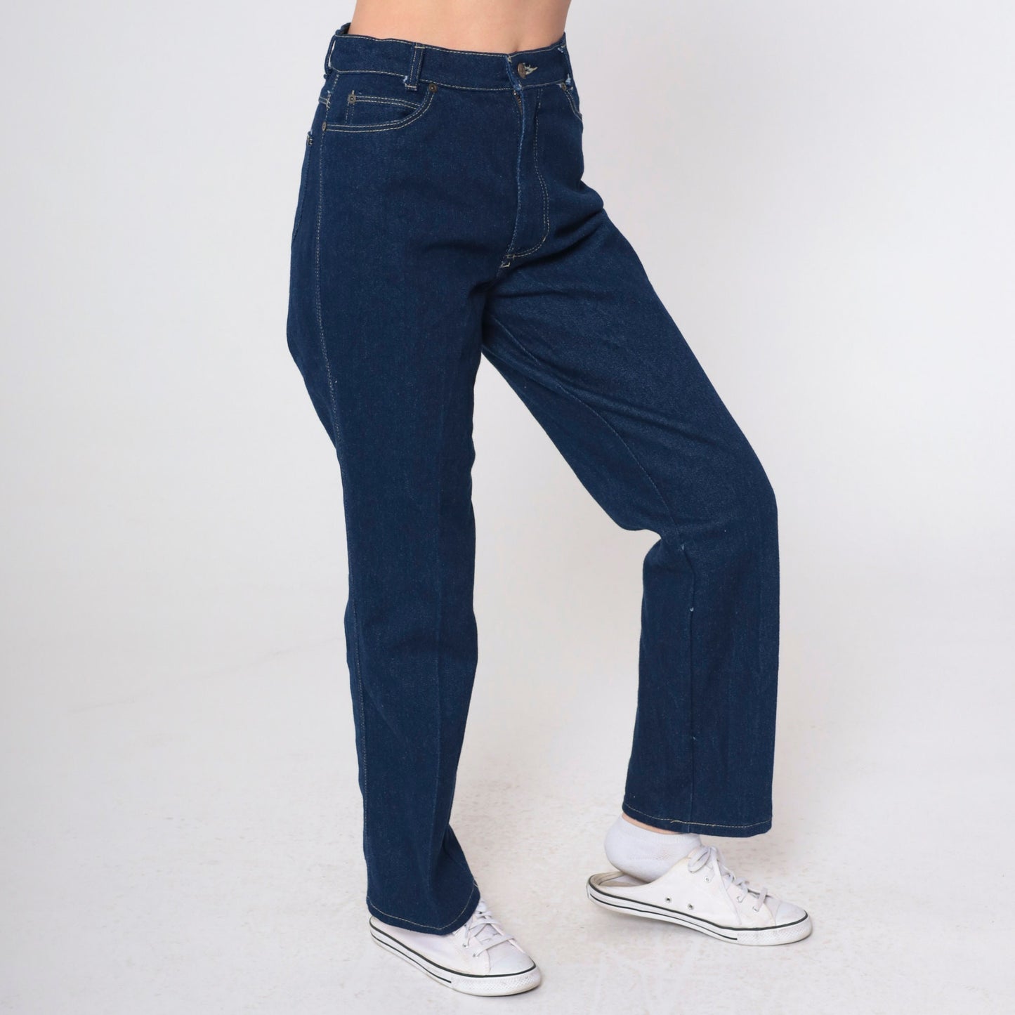 90s Dark Wash High-Rise Straight Leg Jeans Petite Small