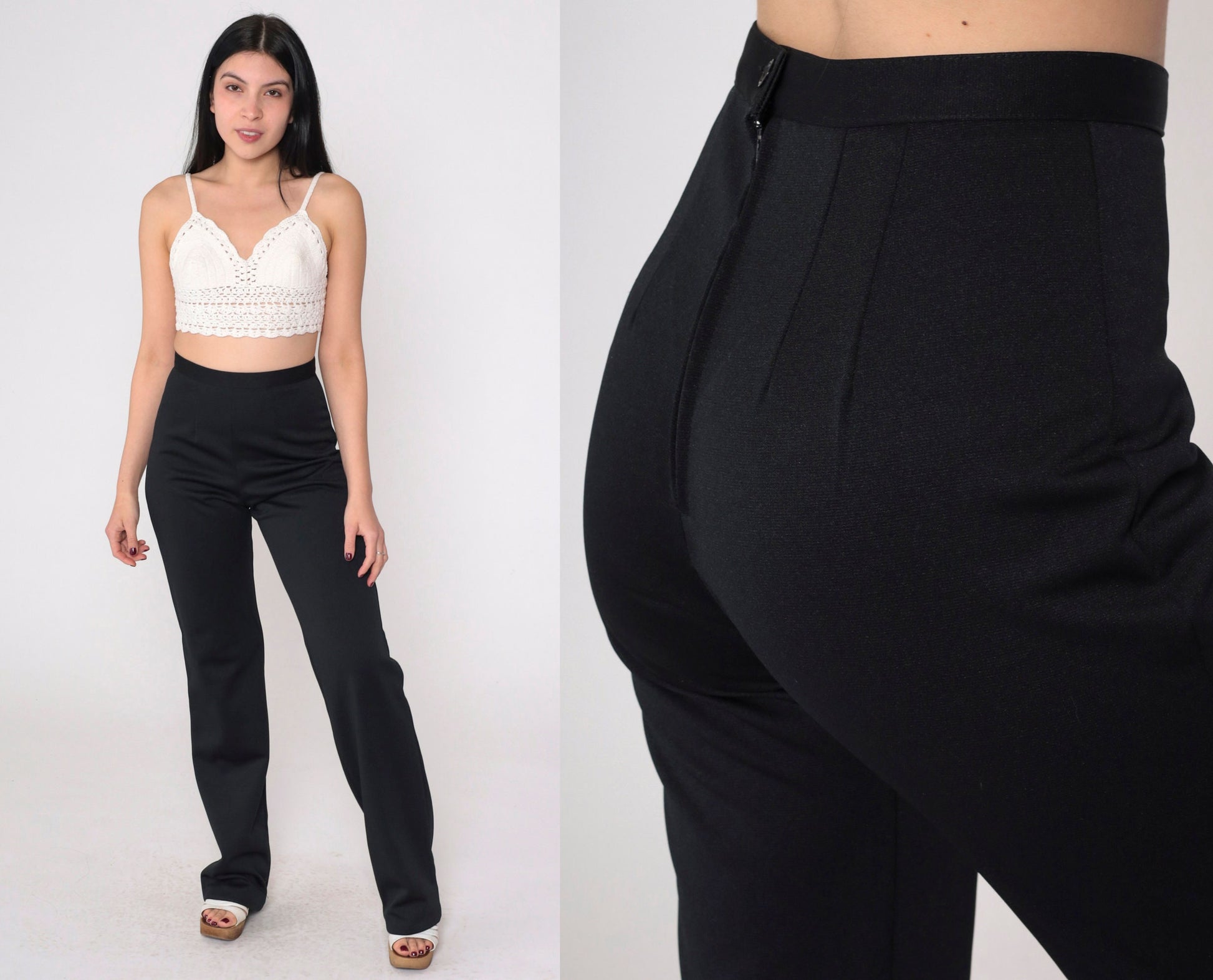00s Black High-Rise Boot Cut Pants Small S