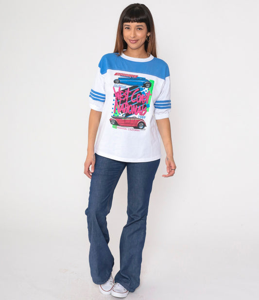 80s Hot Rod Ringer Tee Goodguys 3rd Annual West Coast Nationals Graphic Medium