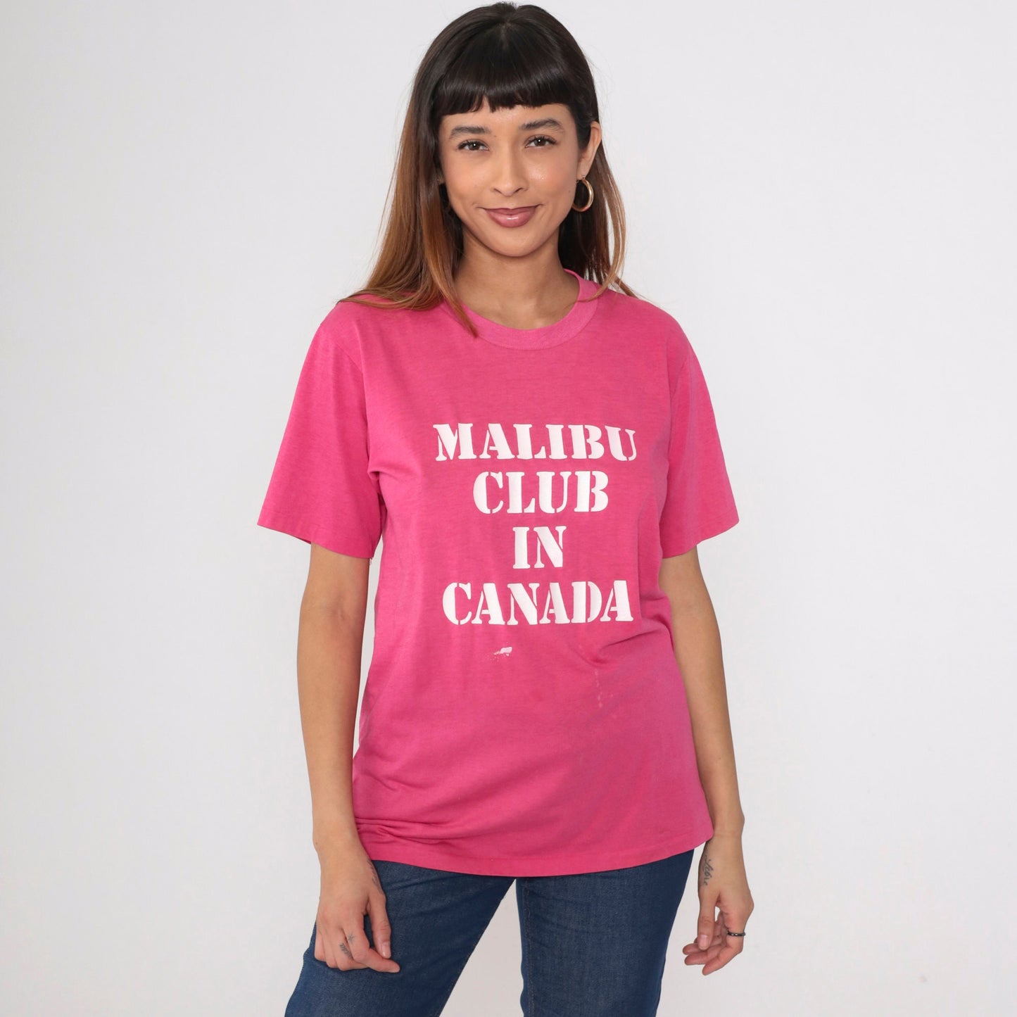 80s Malibu Club Canada Young Life Camp Graphic T-Shirt Pink Medium