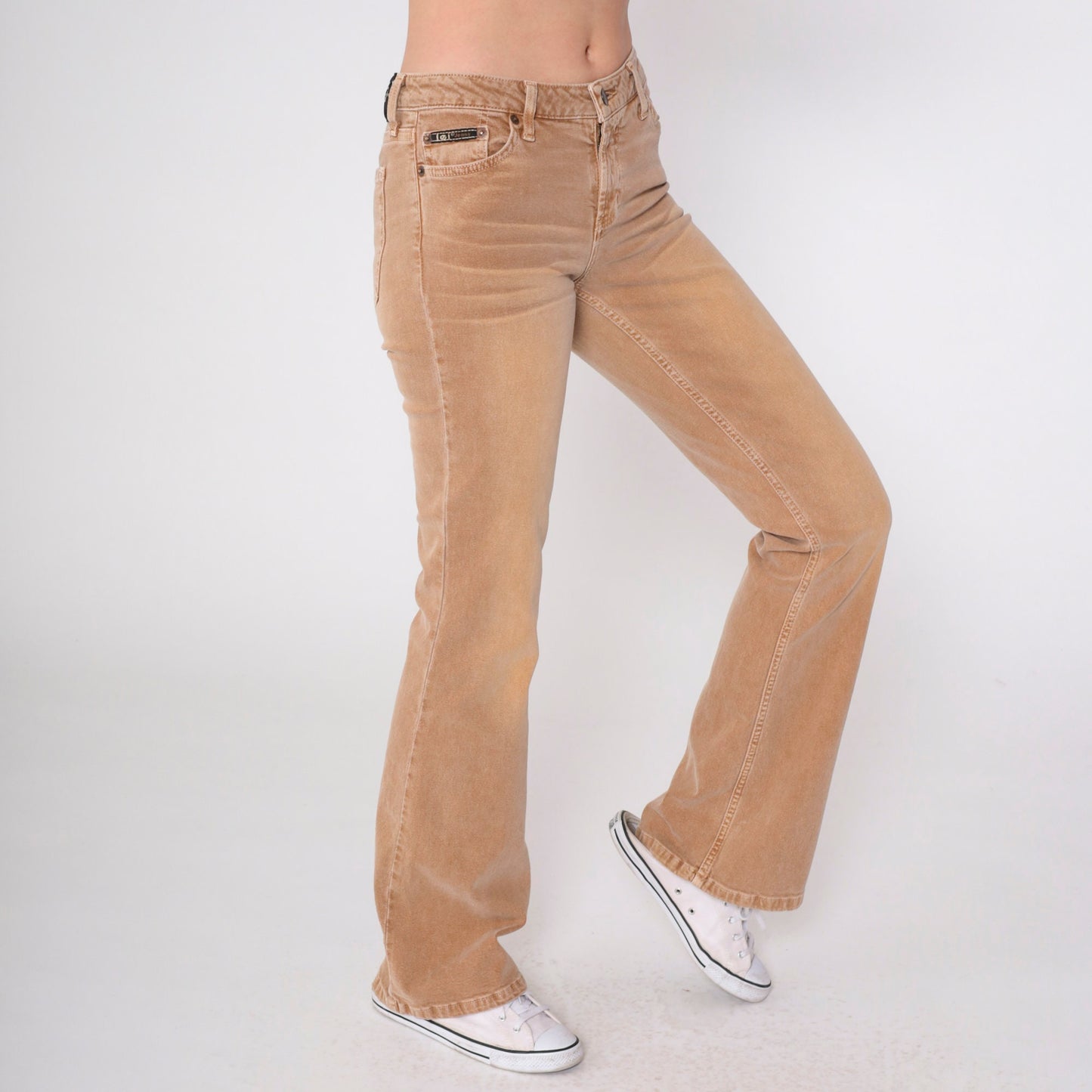Lei Y2K Flared Jeans Light Brown Mid Rise Denim Size 7
