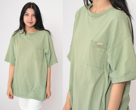 90s Oak Tree at Santa Anita Horse Racing T-Shirt Green Pocket Tee Extra Large XL