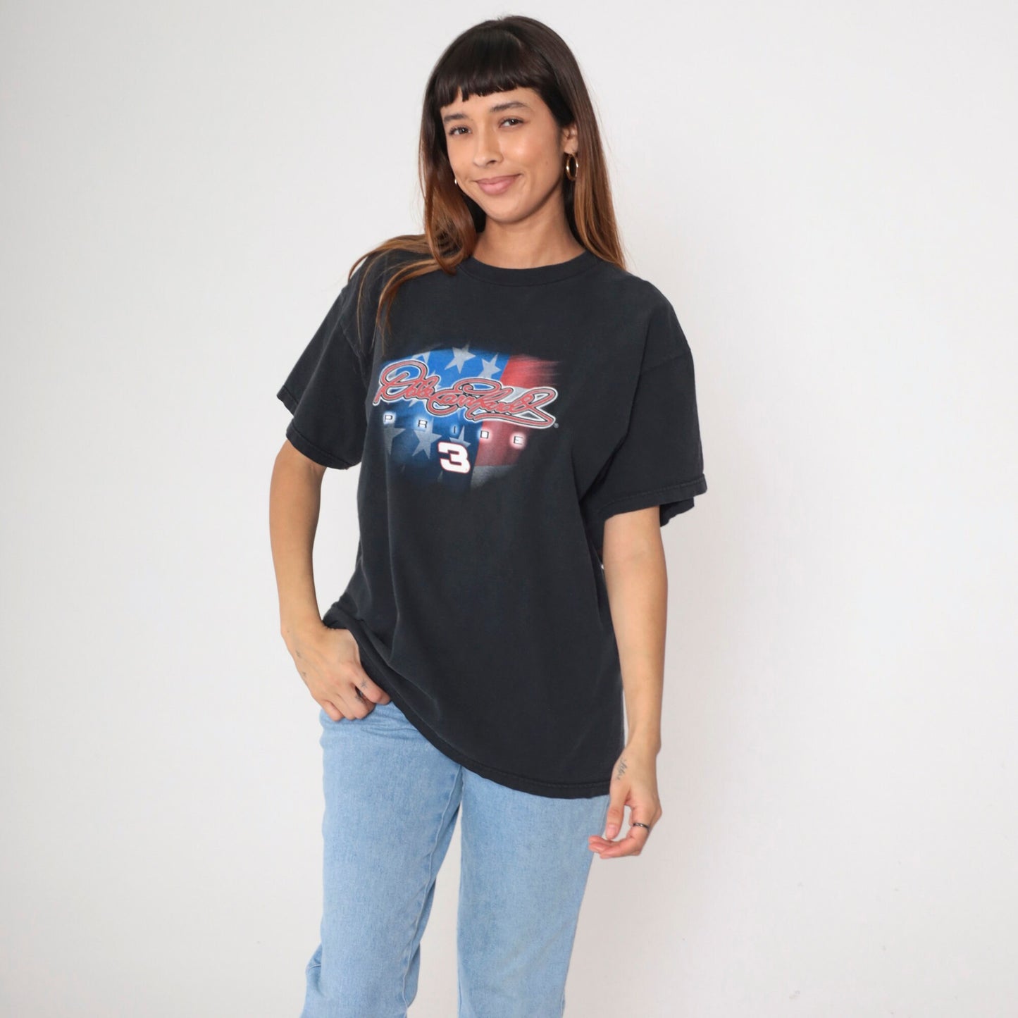 90s Dale Earnhardt #3 Nascar Graphic T-Shirt Black Large L