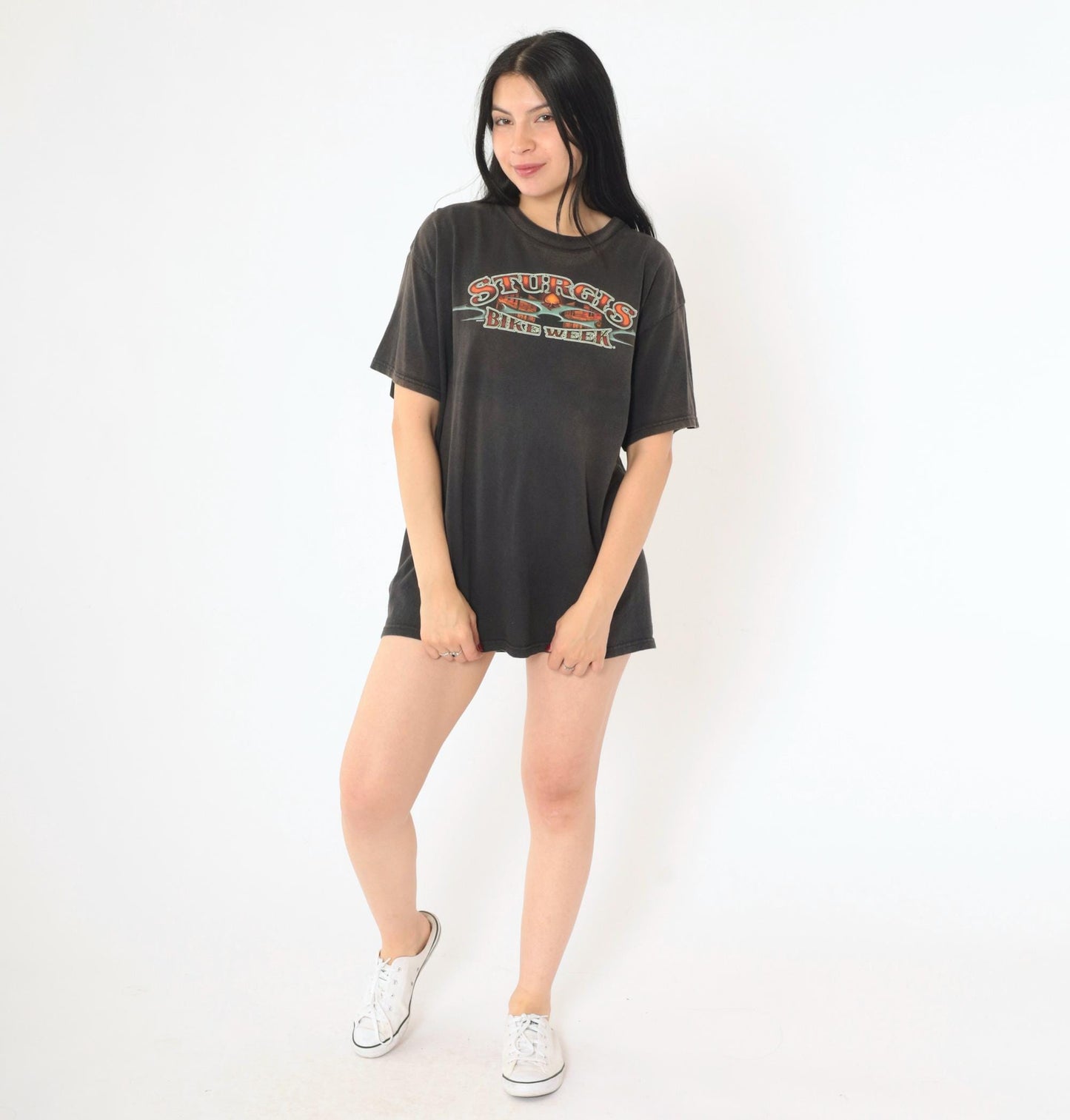 2005 Sturgis Bike Week Skeleton Cowboy Motorcycle T-Shirt Black Large