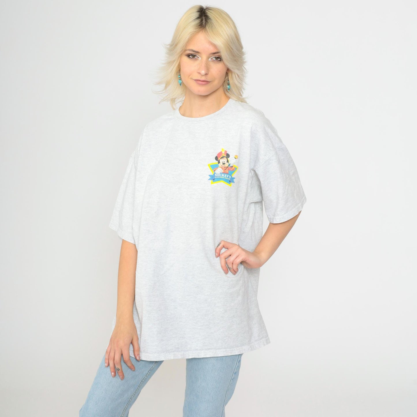 90s Mickey's Hometown Parade Tour 1999 Disney Graphic Tee Heather Grey Extra Large XL