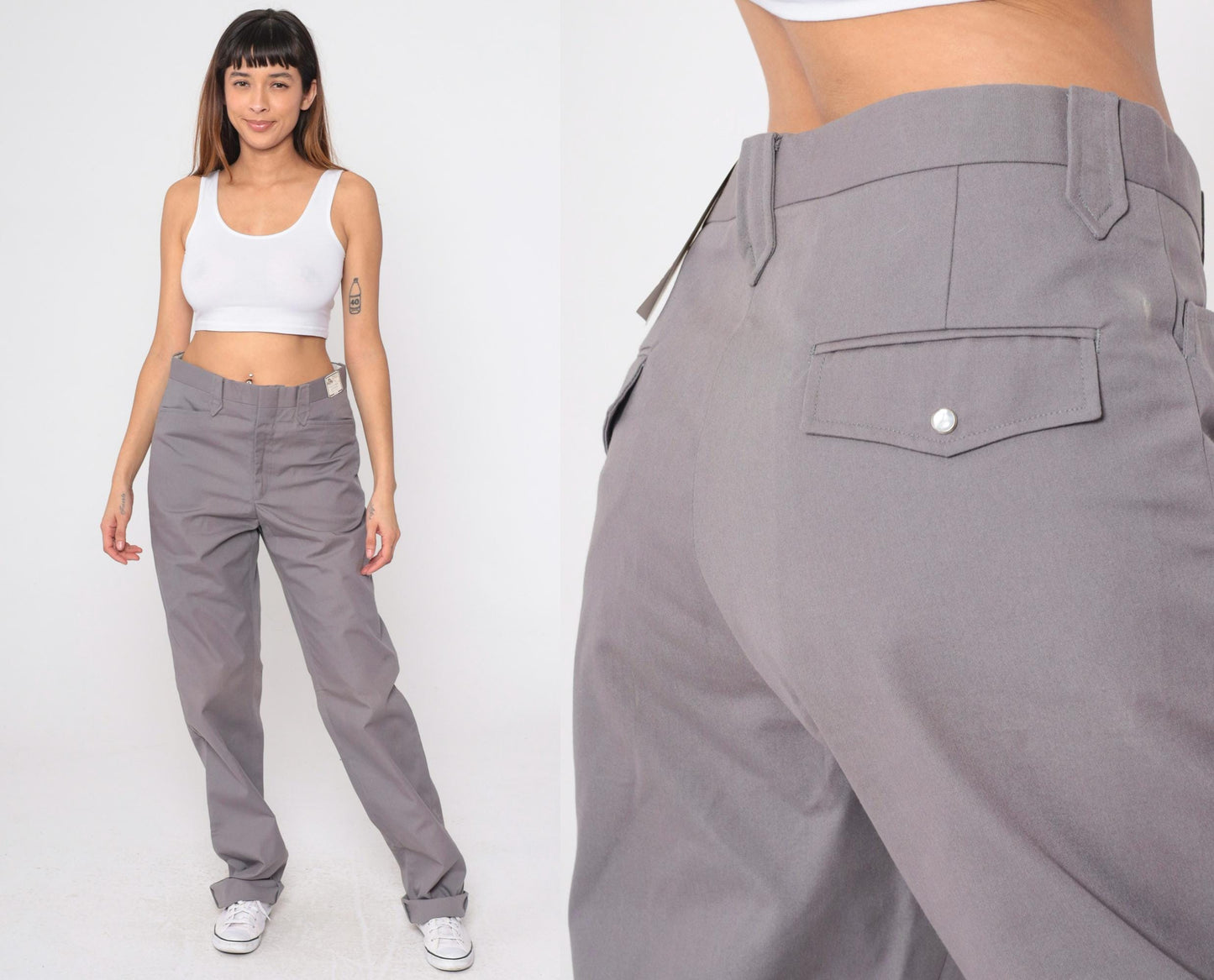 70s Mesquite By Niver Grey Ranger Pants High Rise Straight Leg Small
