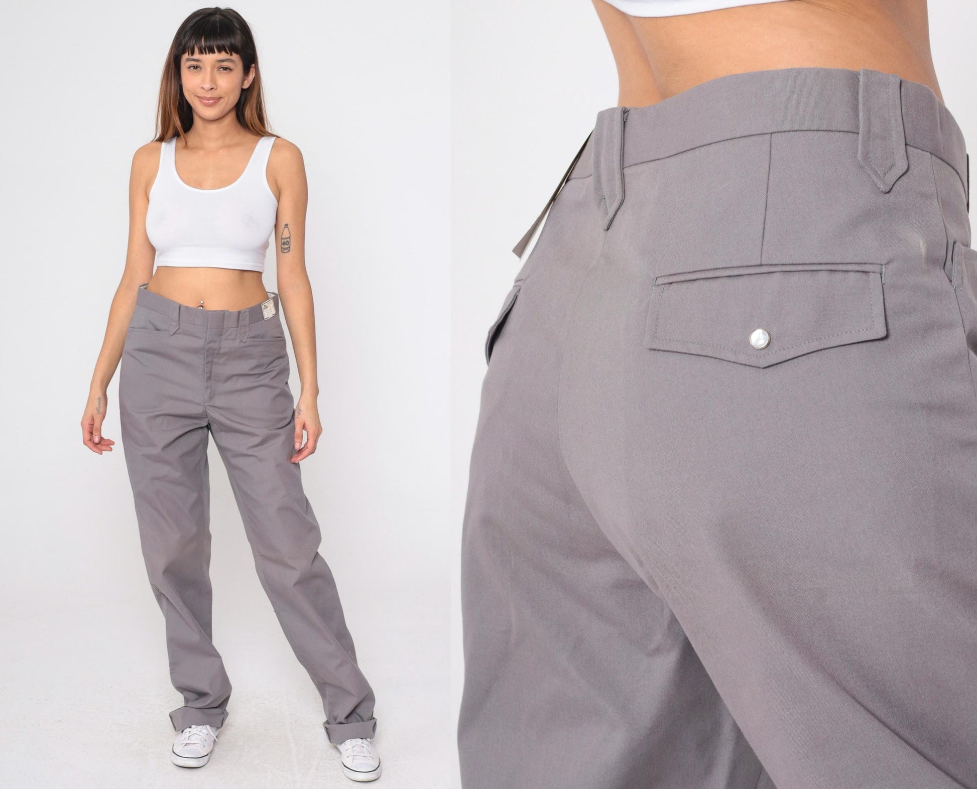 70s Mesquite By Niver Grey Ranger Pants High Rise Straight Leg Small