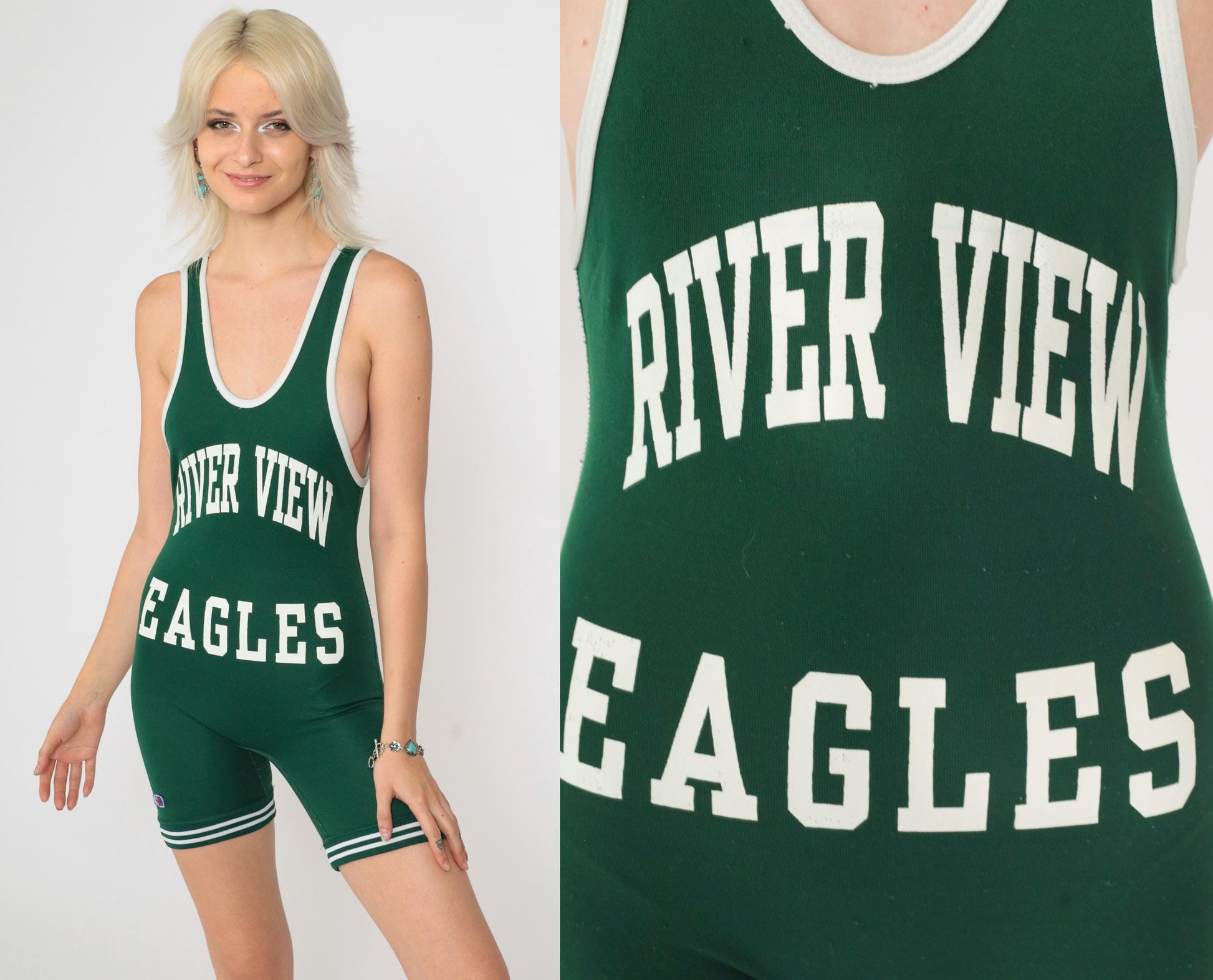 90s Cliff Keen Wrestling Singlet Green River View Eagles Tank Small