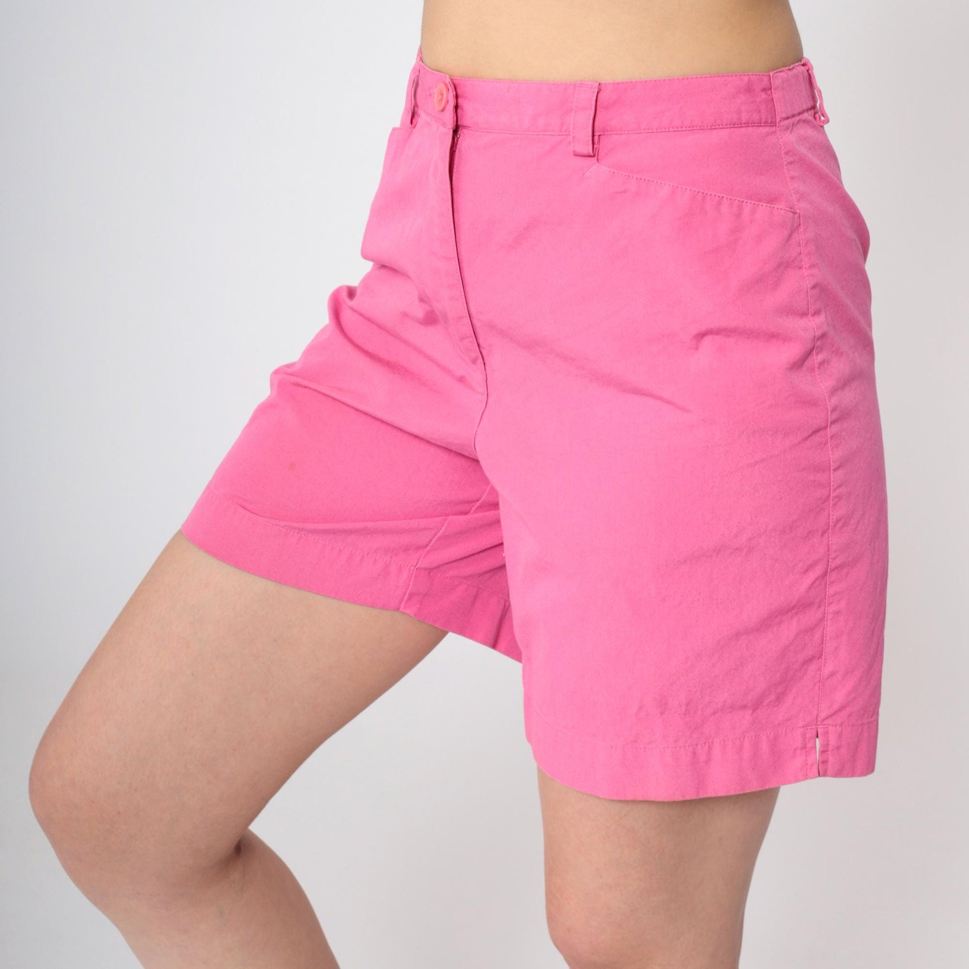 Y2K Liz Claiborne Hot Pink High-Waisted Cotton Shorts Petite 4
