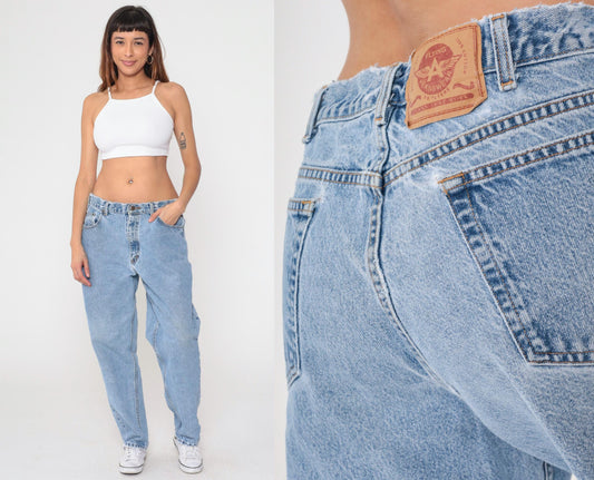 90s Flying A Jeanswear High Rise Tapered Blue Denim Jeans Medium