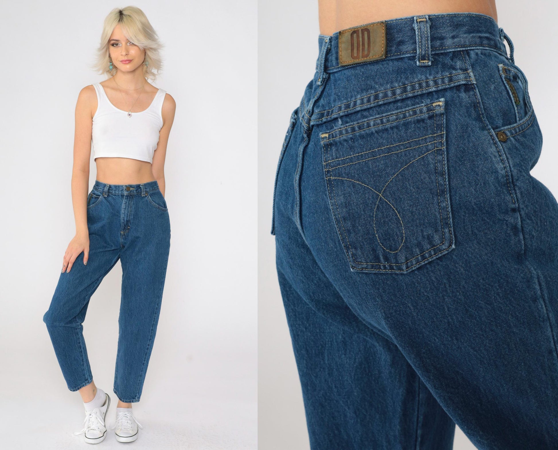 90s Dillard's Drygoods Mom Jeans Blue Denim High Rise Tapered Small Short