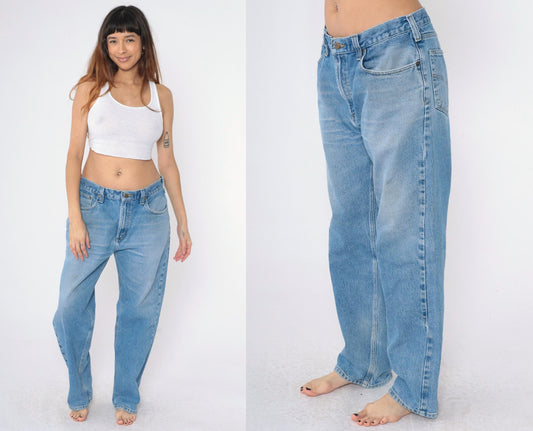 00s Carhartt High Rise Straight Leg Jeans Blue Denim 38x32 Men's Large