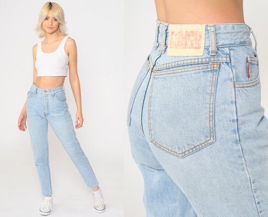 90s Bongo High-Waisted Mom Jeans Light Wash Skinny Denim Extra Small
