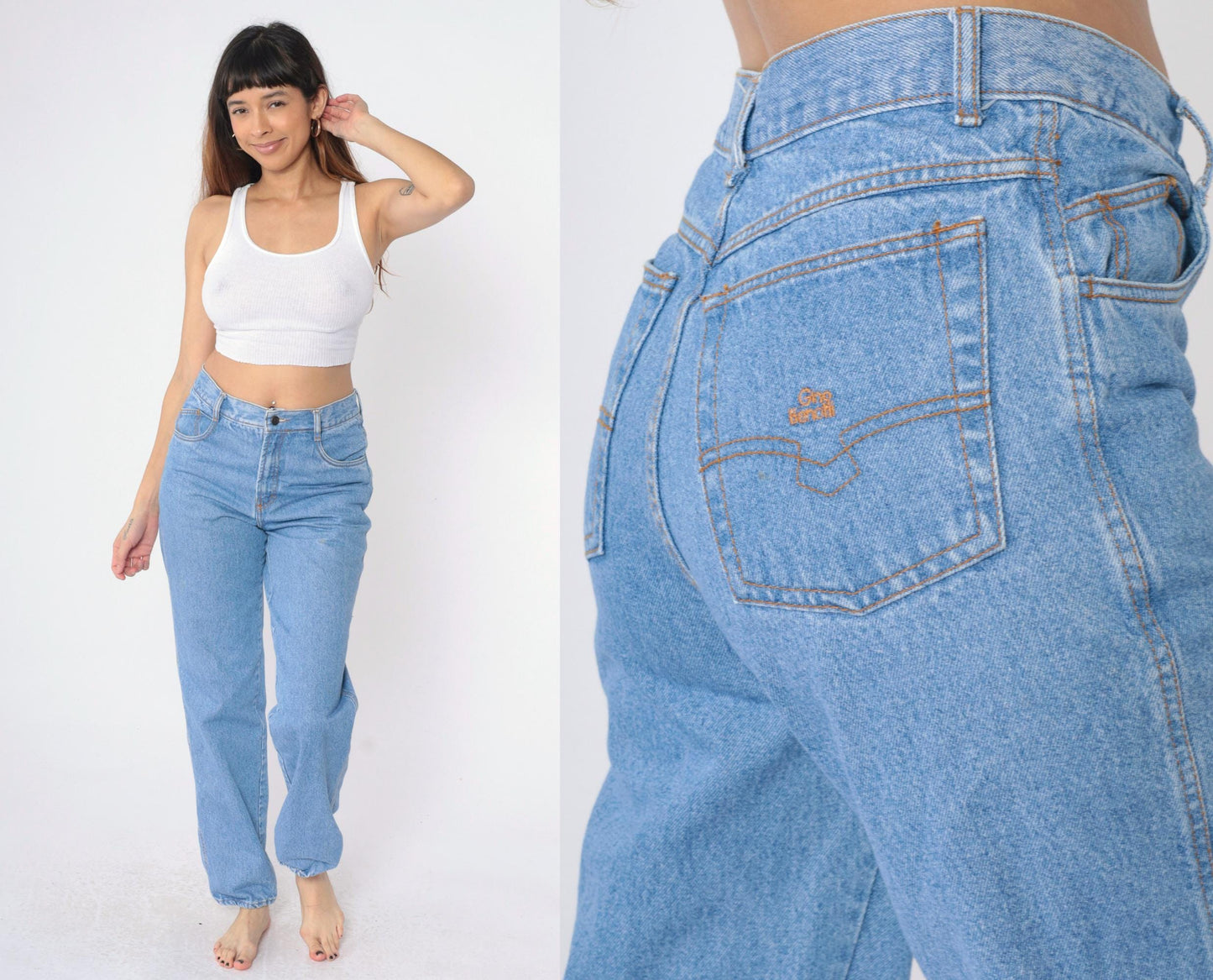 90s Gino Benotti High-Waist Straight-Leg Jeans Blue Denim Size 30