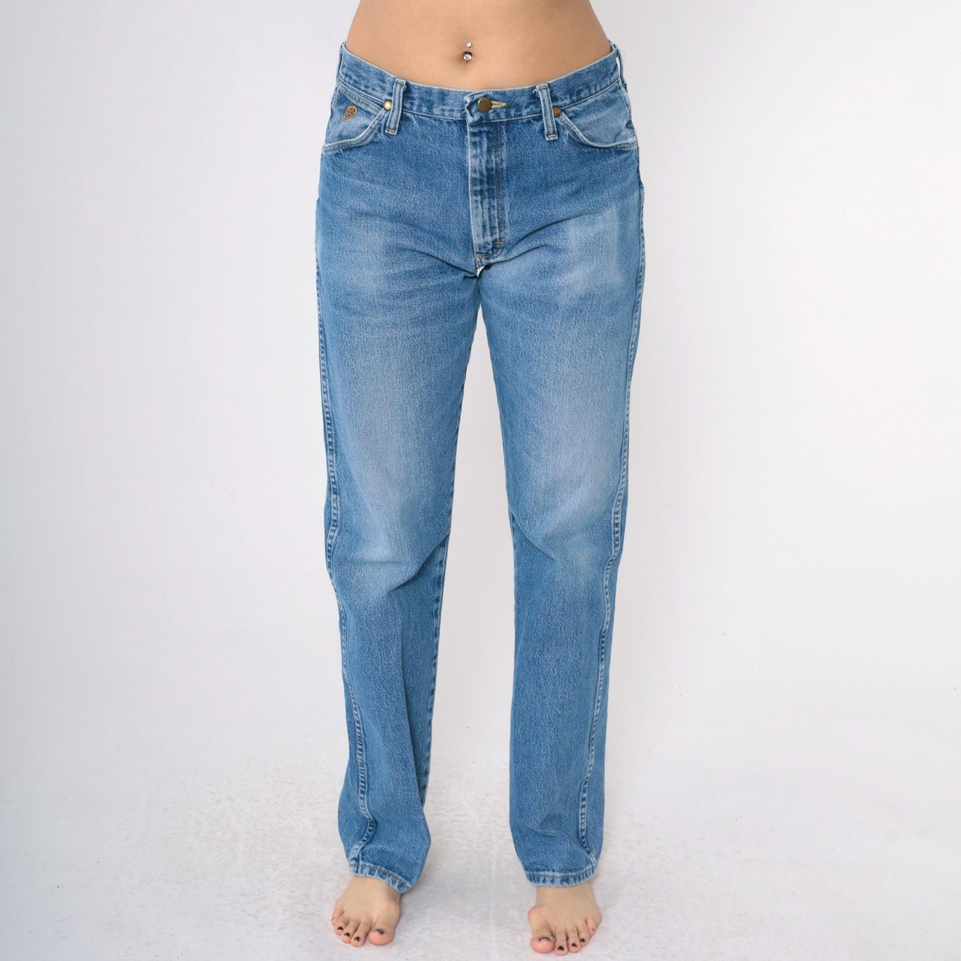 90s Wrangler George Strait Cowboy Cut Jeans Blue High Rise Tapered 32x34