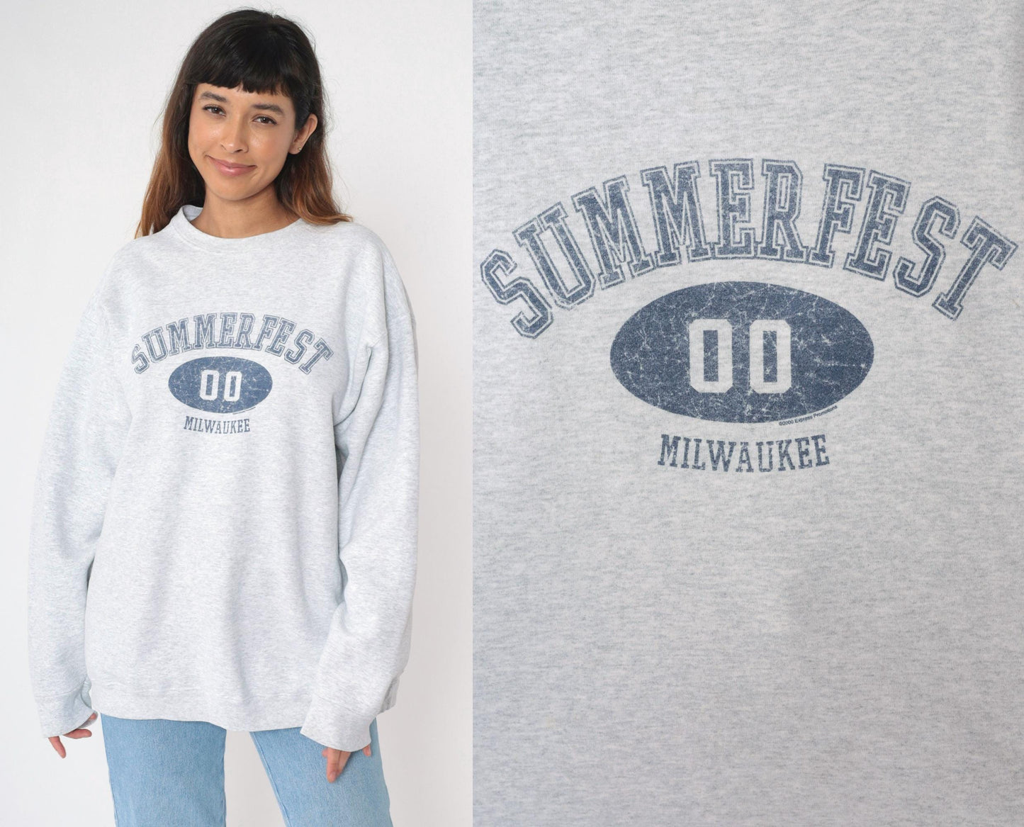 2000 Summerfest Milwaukee Music Festival Sweatshirt Grey Graphic XXL