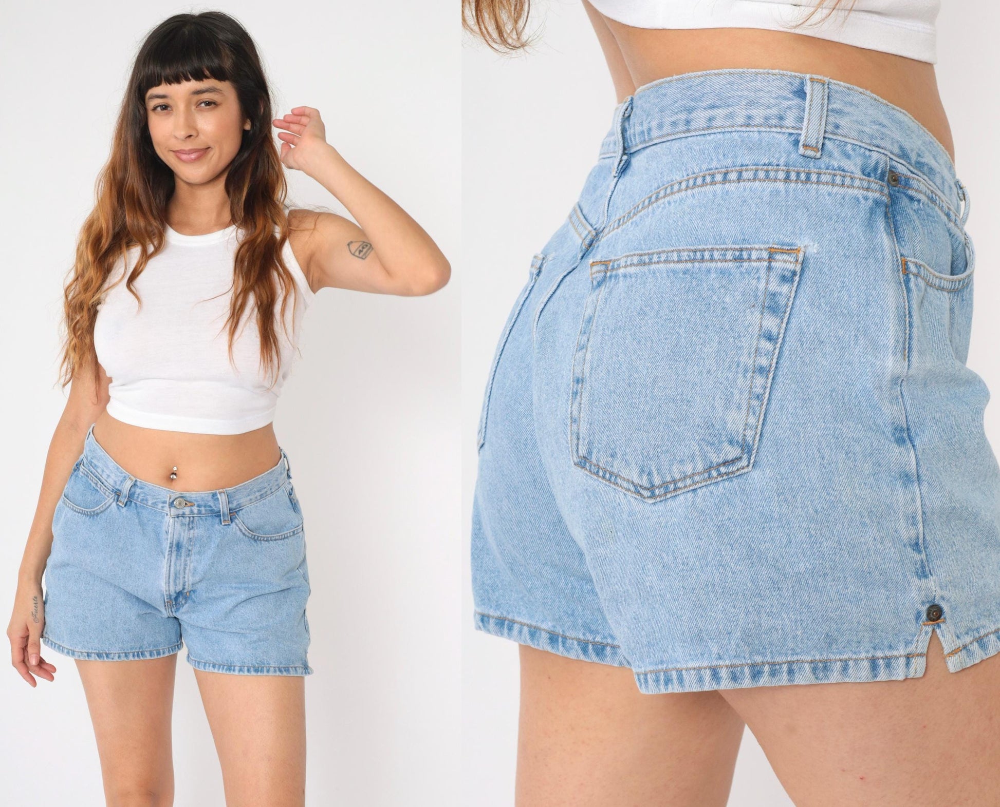 90s Gap Factory Store Jean Shorts Light Wash High Waisted Denim Large
