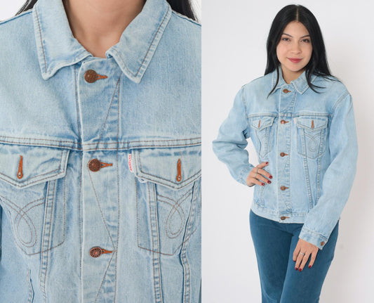 80s Beaver Jeans Light Wash Denim Jacket Men's Medium M