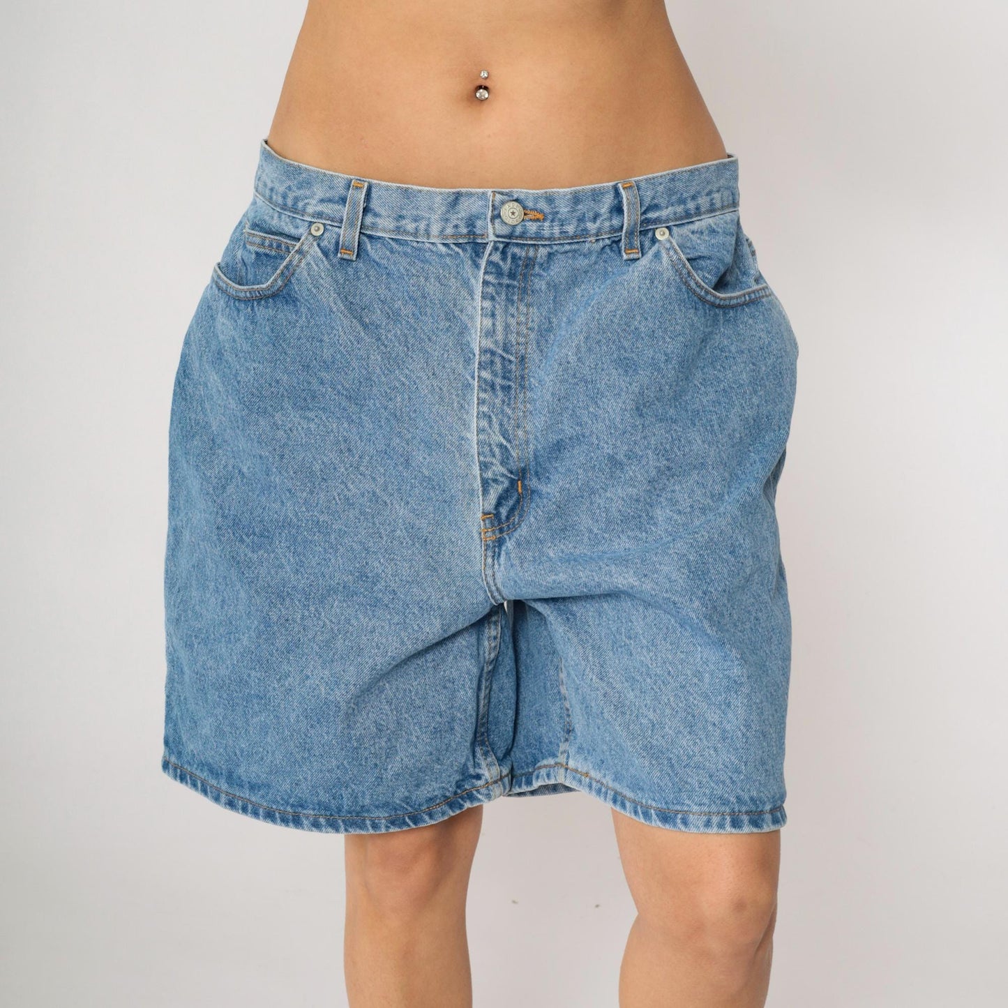 90s Faded Glory High-Waist Denim Shorts Blue Large