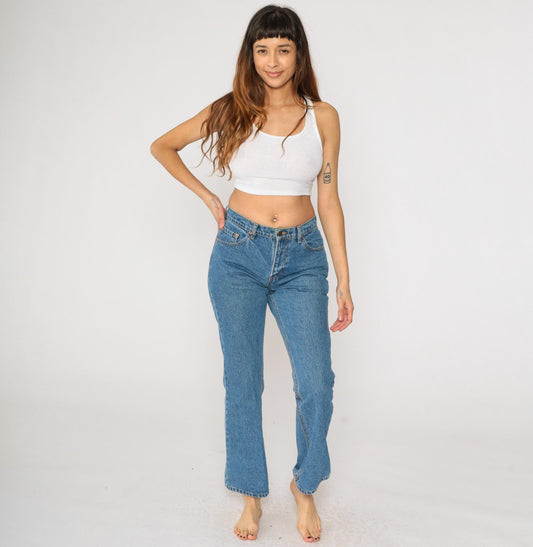 90s Jordache Bootcut Jeans Blue High Rise Cotton Denim Small 28