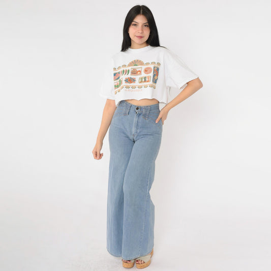 90s Albuquerque Southwest Graphic T-Shirt Cotton Crop Tee Large L