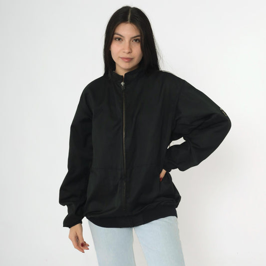 90s Gendarmerie French Military Police Bomber Jacket Black Large L