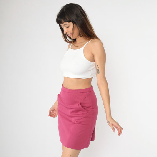 70s Lacoste Haymaker Mini Skirt Pink High Waist Tennis Skort Small