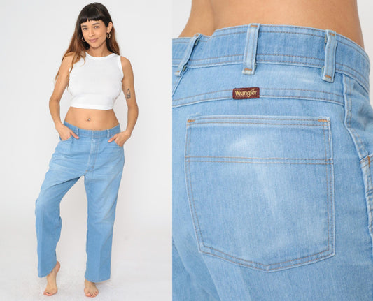 90s Wrangler Men's Straight Leg High Rise Jeans Blue 38x29