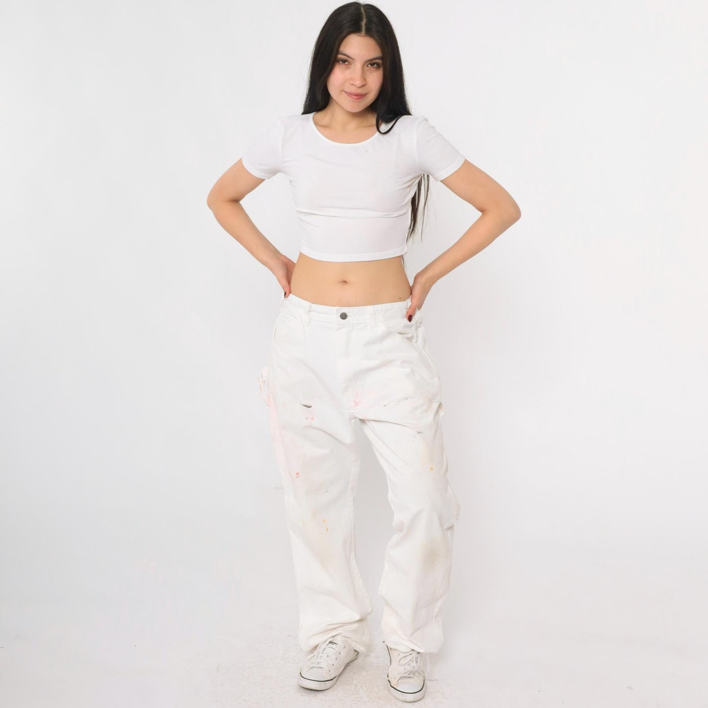 Dickies Sherwin Williams White Painter Pants Paint Splatter Workwear 34x32
