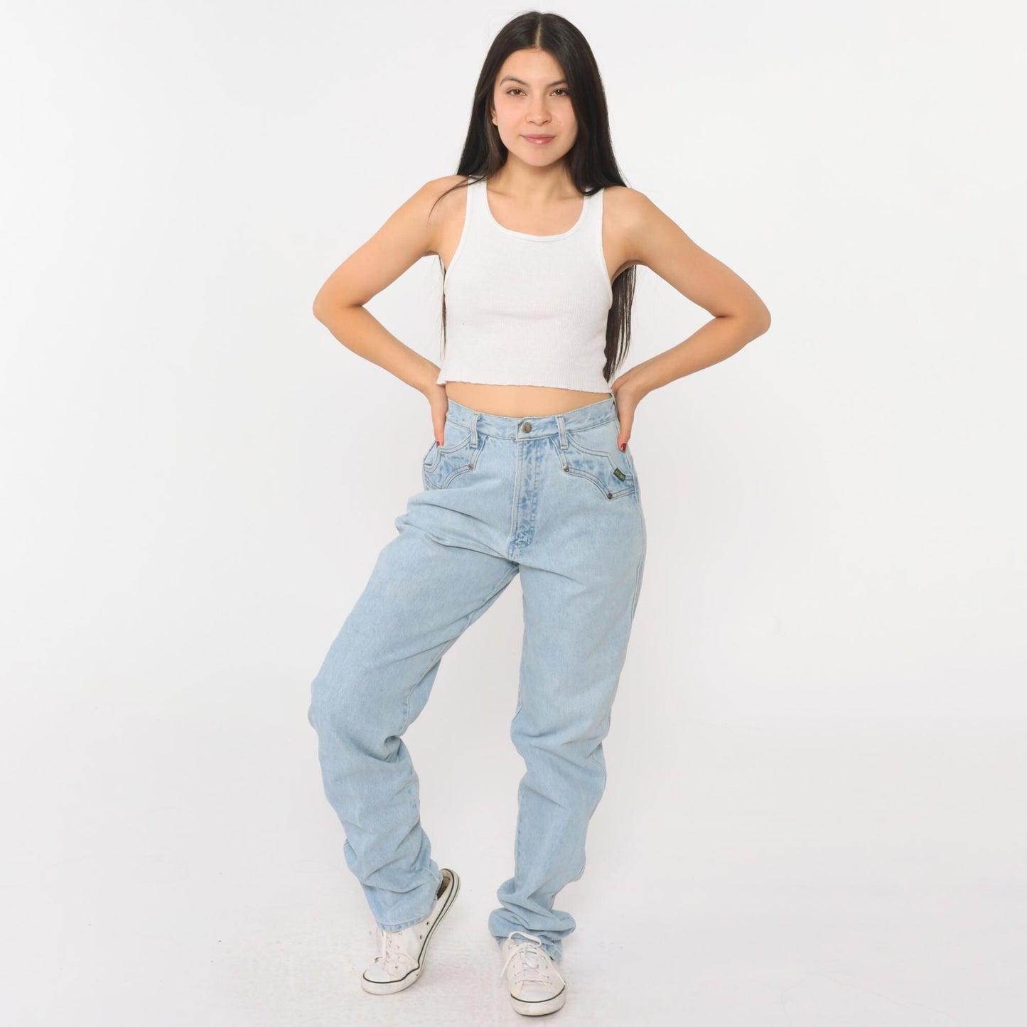 90s Rockies Light Blue Denim High Waist Straight Leg Jeans Small