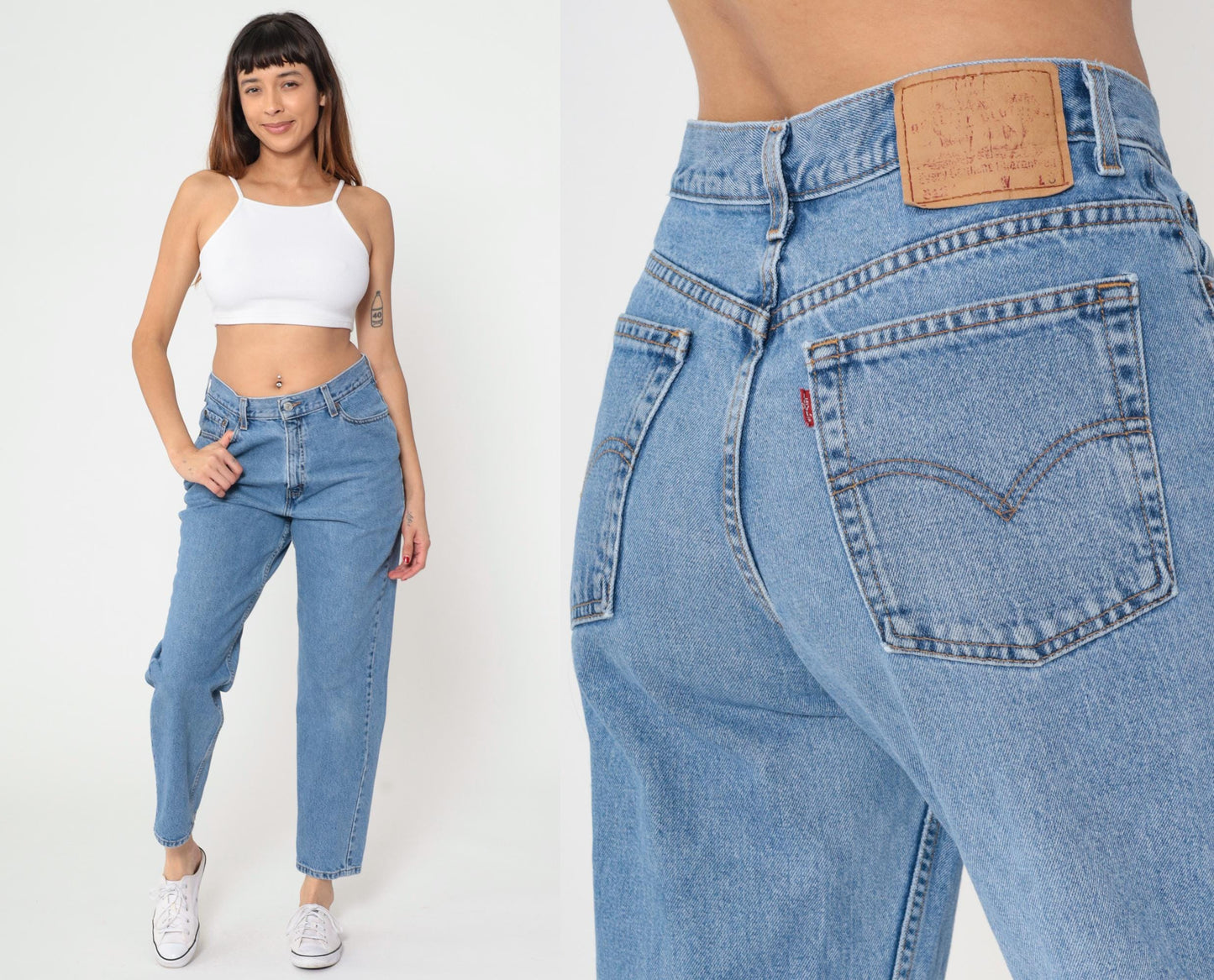 Levi's 512 High Rise Slim Jeans Blue Denim 90s Medium Short 30x29