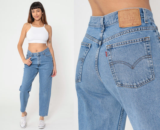 Levi's 512 High Rise Slim Jeans Blue Denim 90s Medium Short 30x29