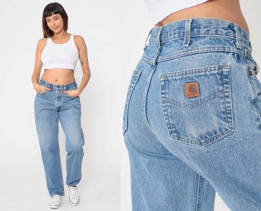 Y2K Carhartt High Rise Straight Leg Jeans Blue Denim 33x34