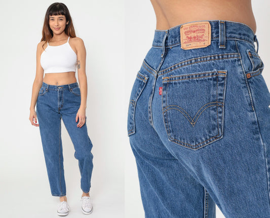 Y2K Levi's 550 Straight Leg High Rise Jeans Blue Denim Medium