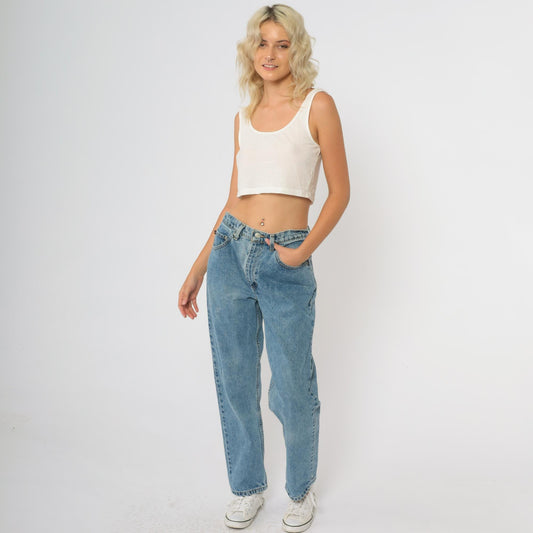 Y2K Polo Jeans Company High Waisted Mom Jeans Medium Blue Denim Size 10