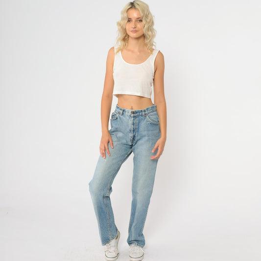 80s Levi's High Waisted Mom Jeans Light Blue Straight Leg Small