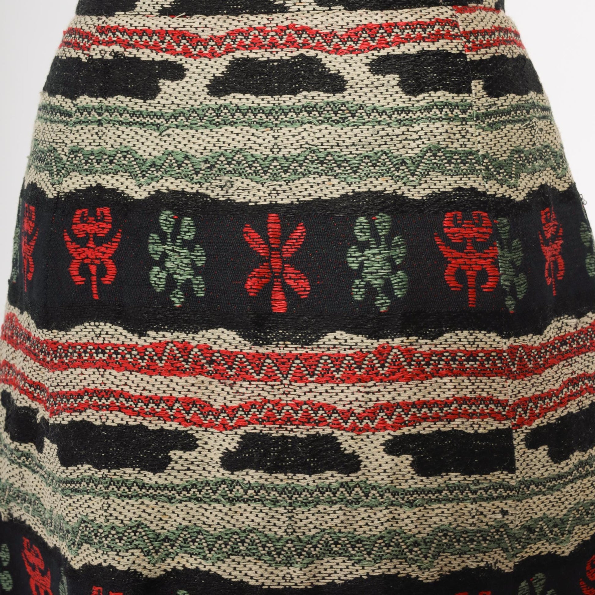 1950s Franz Brunico Italian Geometric Folk Tapestry Midi Skirt Small