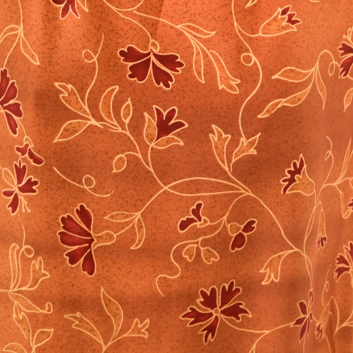 90s Burnt Sienna Floral Maxi Dress Sleeveless Tank Scoop Neck Large L