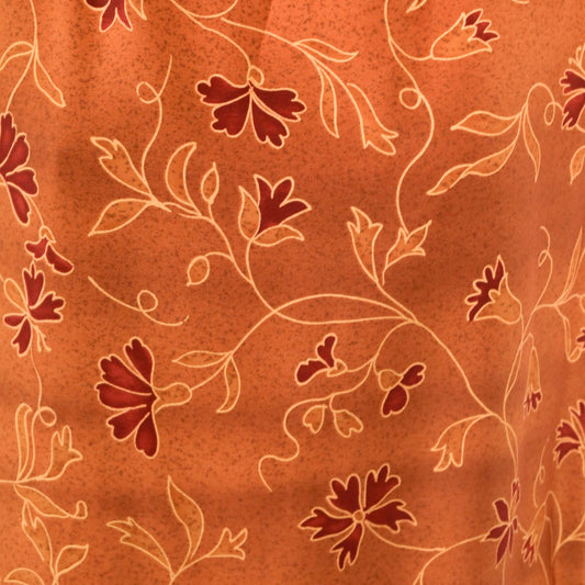 90s Burnt Sienna Floral Maxi Dress Sleeveless Tank Scoop Neck Large L