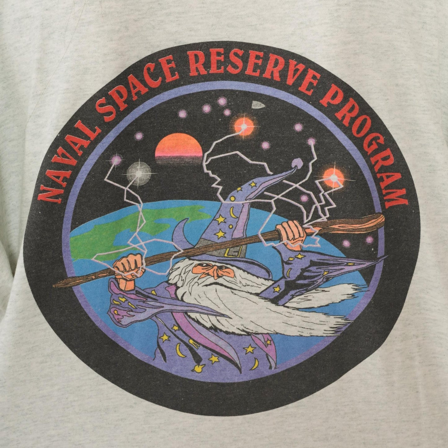 90s Space Wizard Graphic Tee Fruit of the Loom Grey Heather Extra Large XL