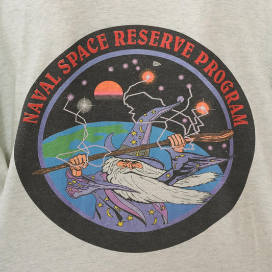 90s Space Wizard Graphic Tee Fruit of the Loom Grey Heather Extra Large XL