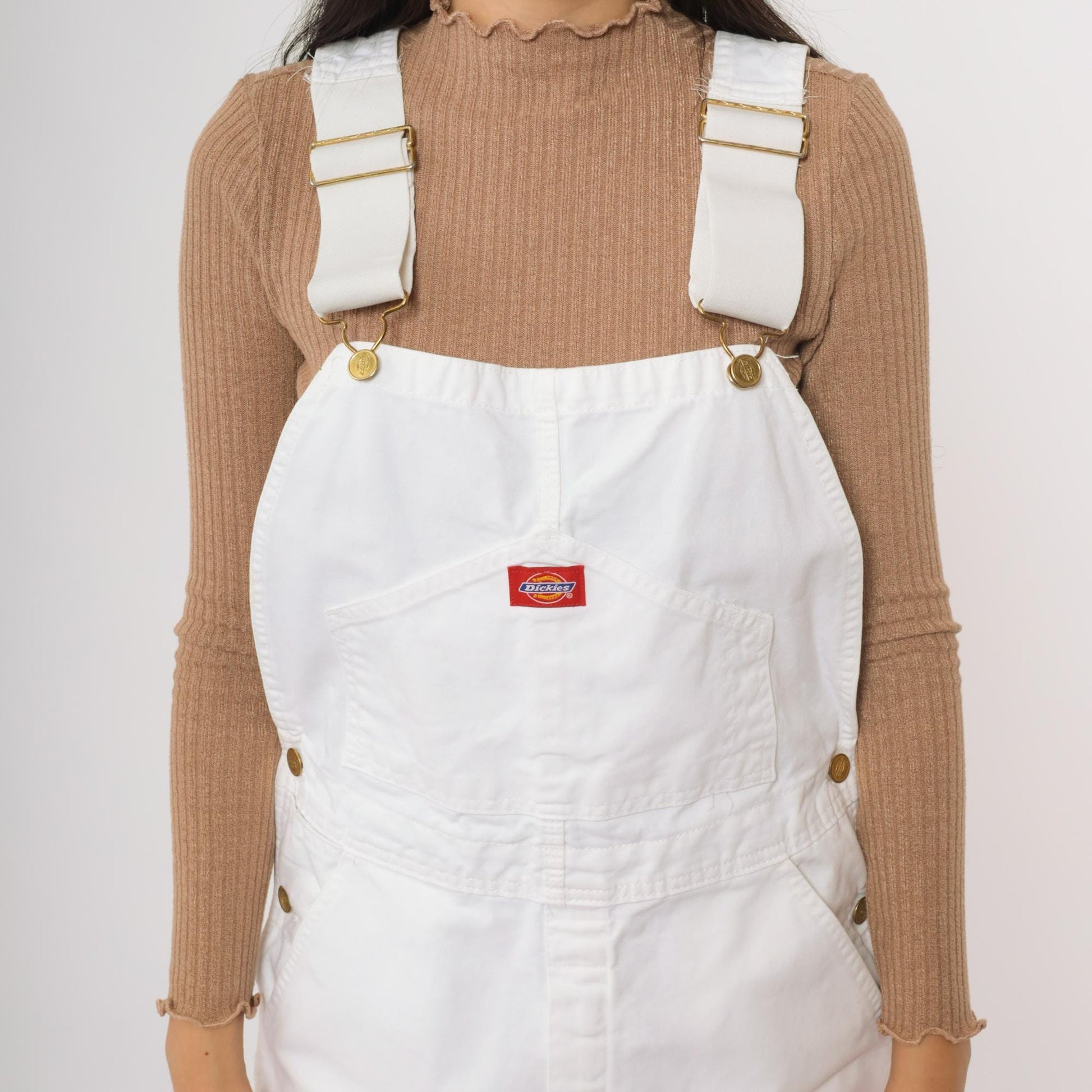 Y2K White Dickies Carpenter Overalls Baggy Utility Jumpsuit Small S