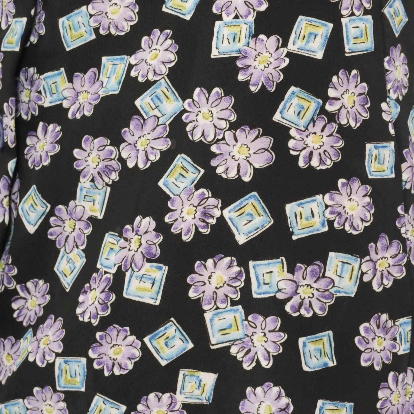 90s My Michelle Floral Mini Skirt Black Purple Daisy Button Front Size 11