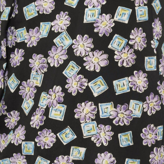 90s My Michelle Floral Mini Skirt Black Purple Daisy Button Front Size 11