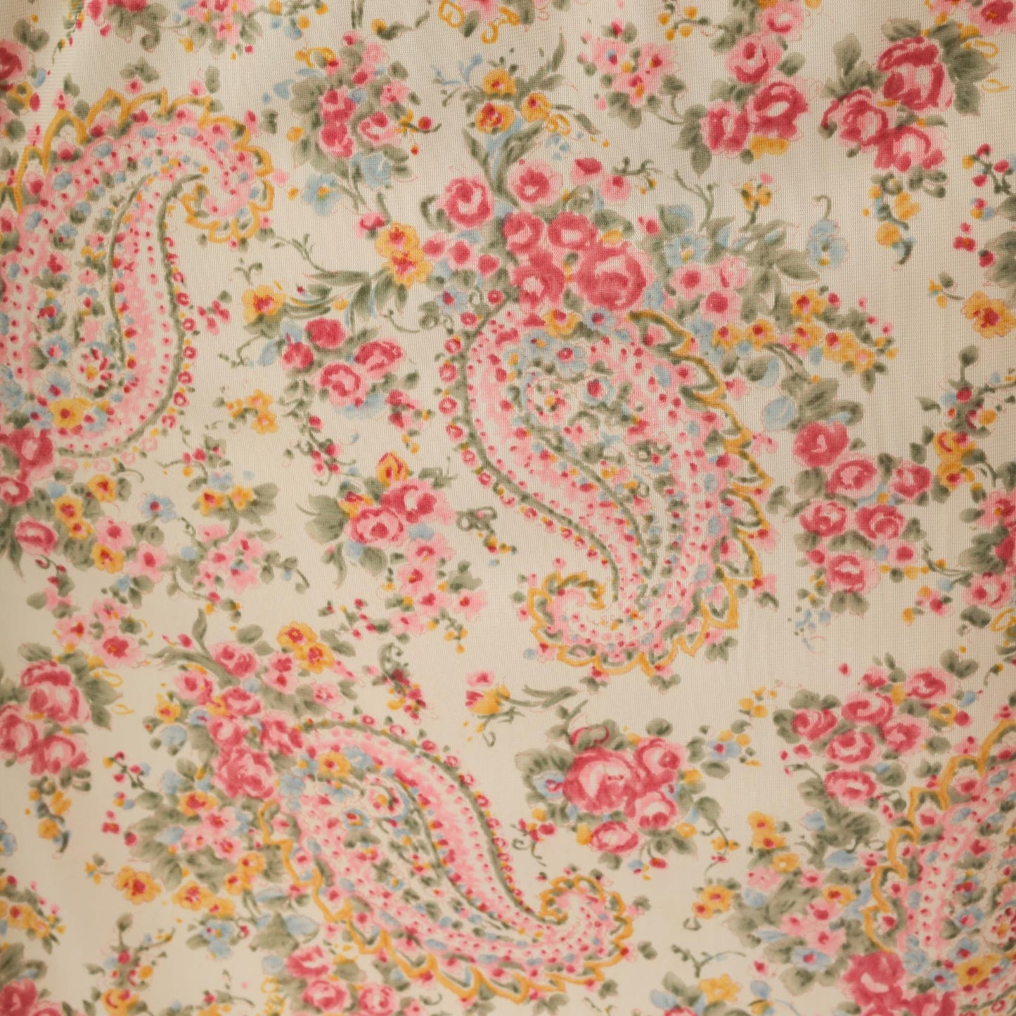 70s Pink Yellow Paisley Halter Maxi Dress Empire Waist Open Back Medium