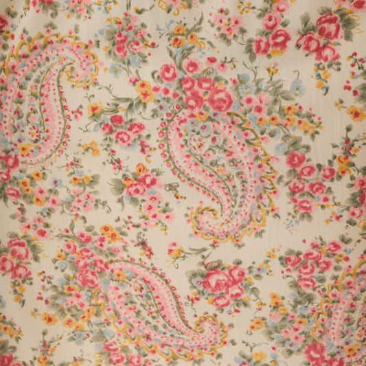 70s Pink Yellow Paisley Halter Maxi Dress Empire Waist Open Back Medium