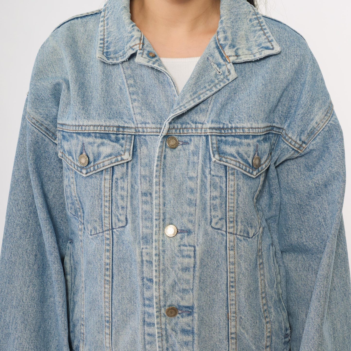 90s GAP Stonewashed Denim Jacket Blue Button-Up Large L