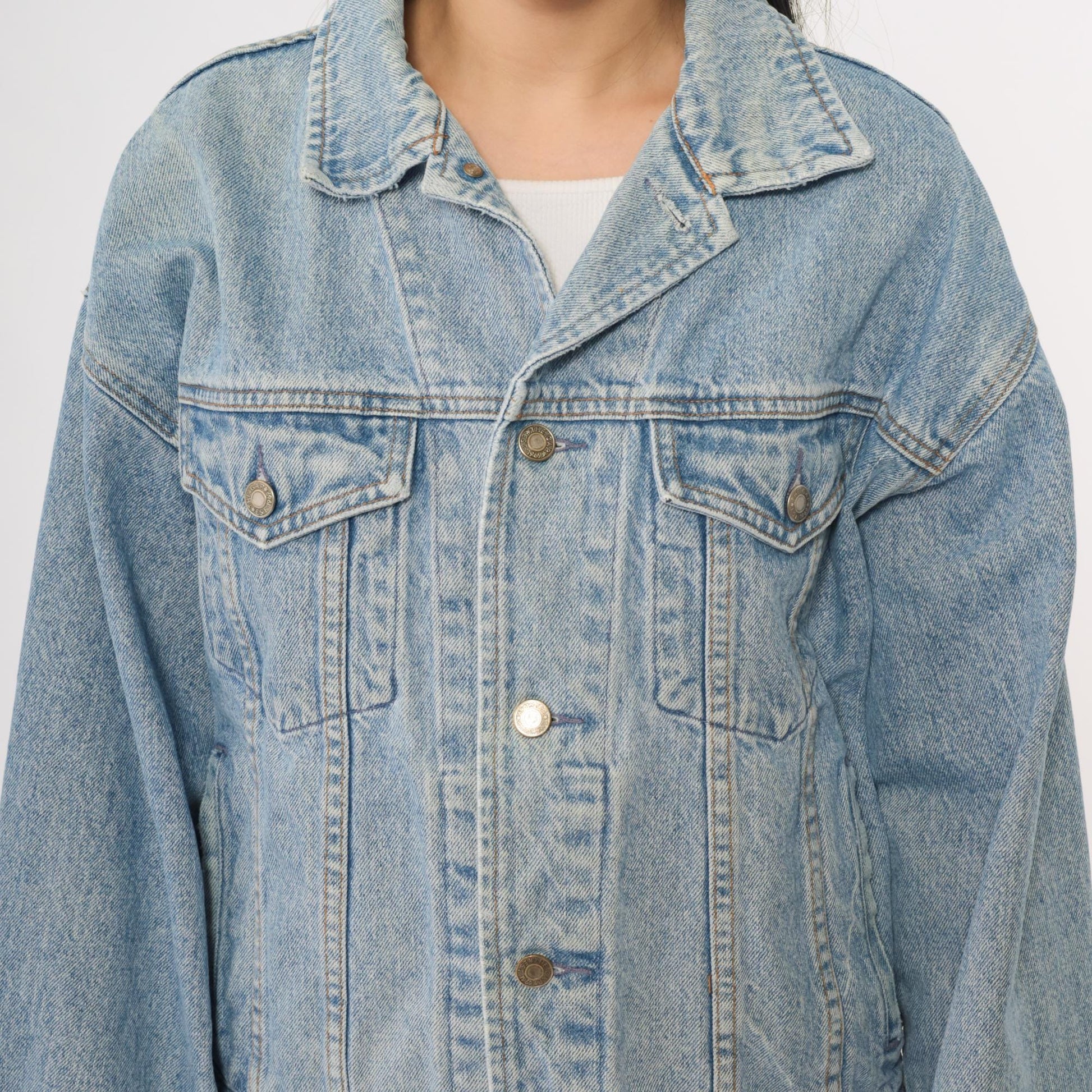 90s GAP Stonewashed Denim Jacket Blue Button-Up Large L