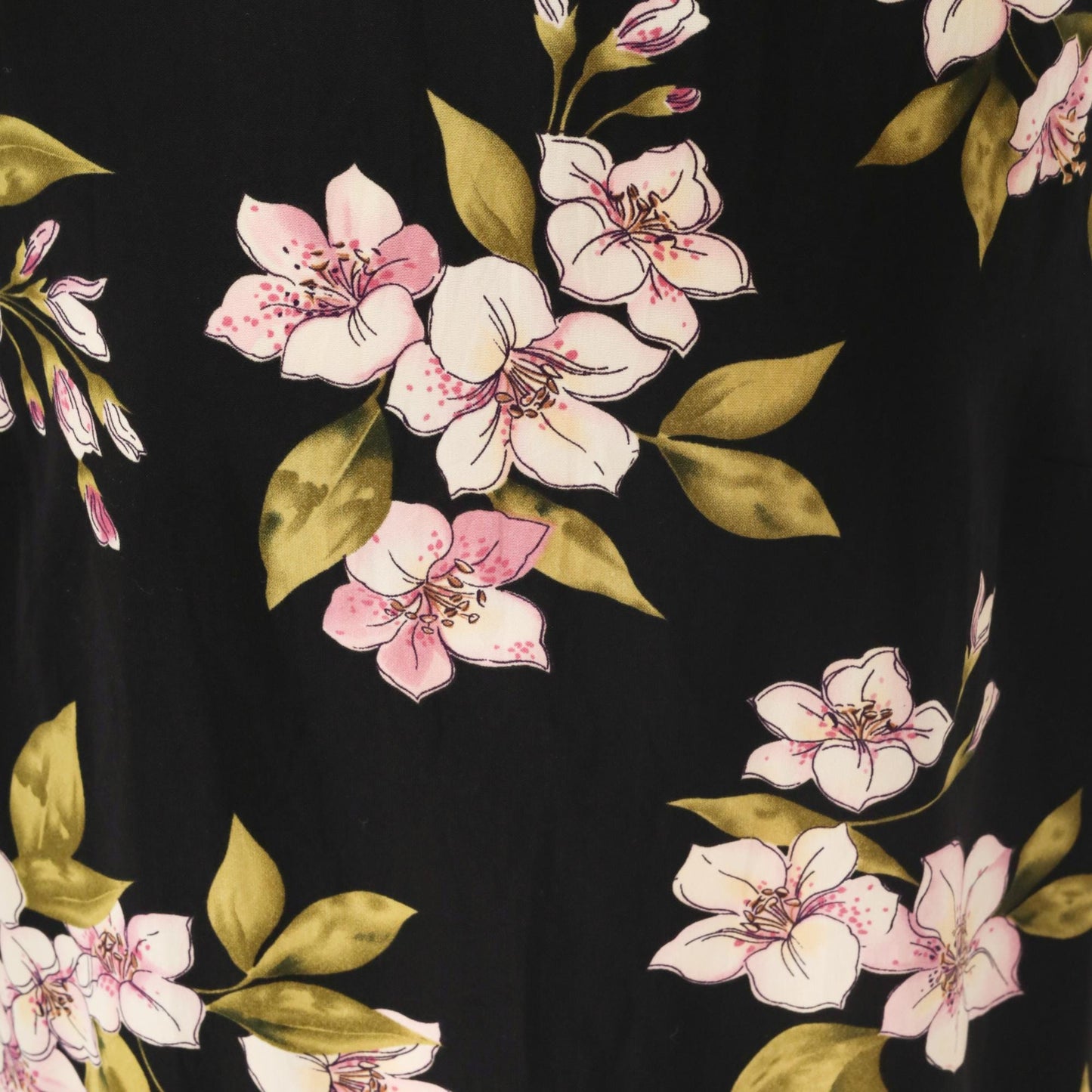 90s Studio 1 Petite Black Floral Midi Dress Lily Print Sleeveless Size 8P