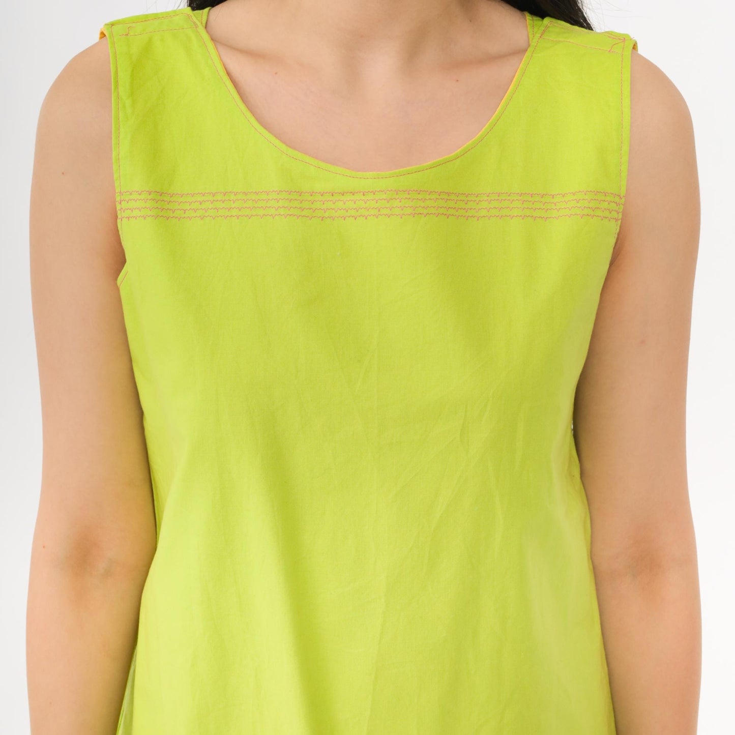 70s Reversible Mod Mini Dress Yellow Pink Green Colorblock A-Line Small